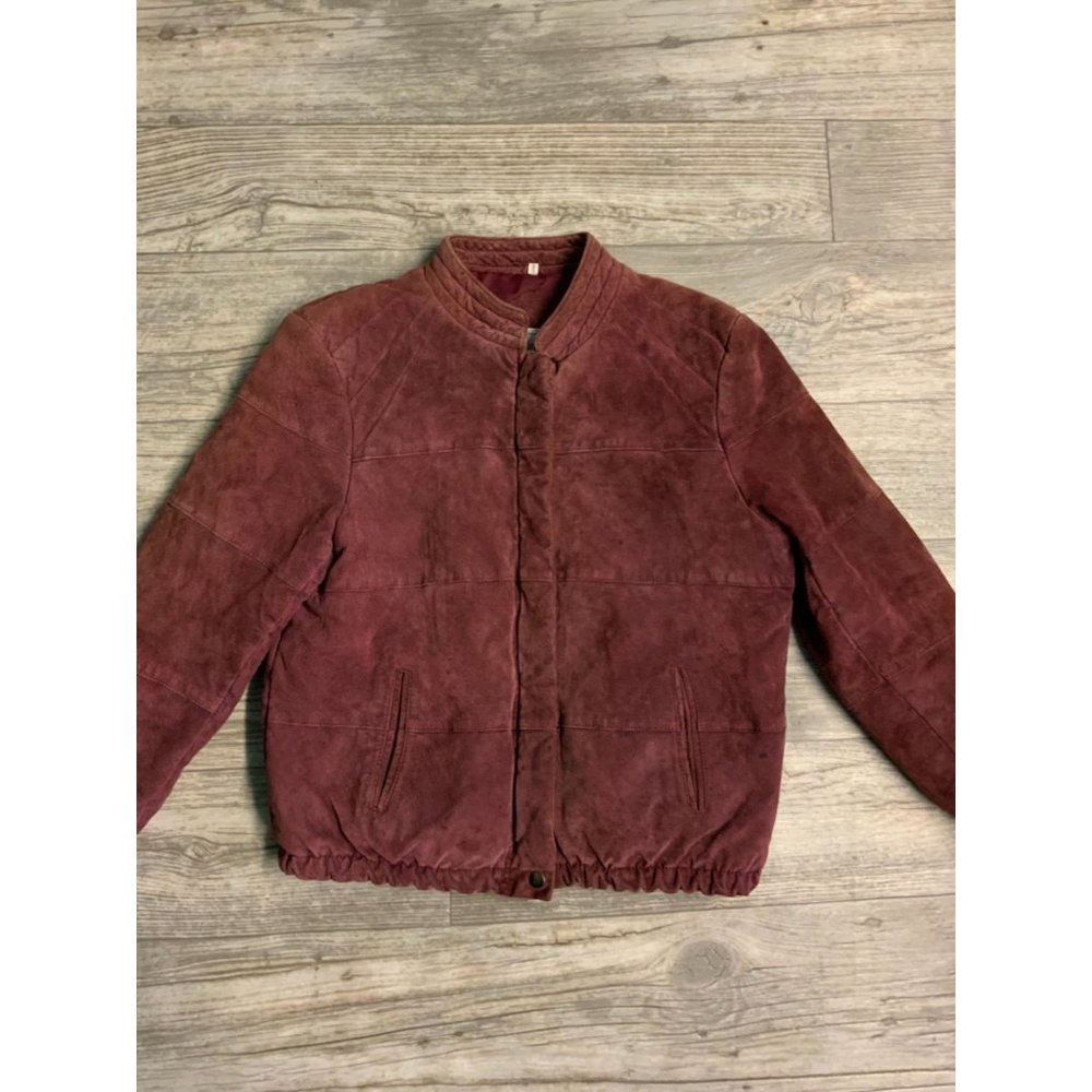Women’s Vintage genuine Leather Bomber Jacket Size 12 Large - Picture 2 of 6